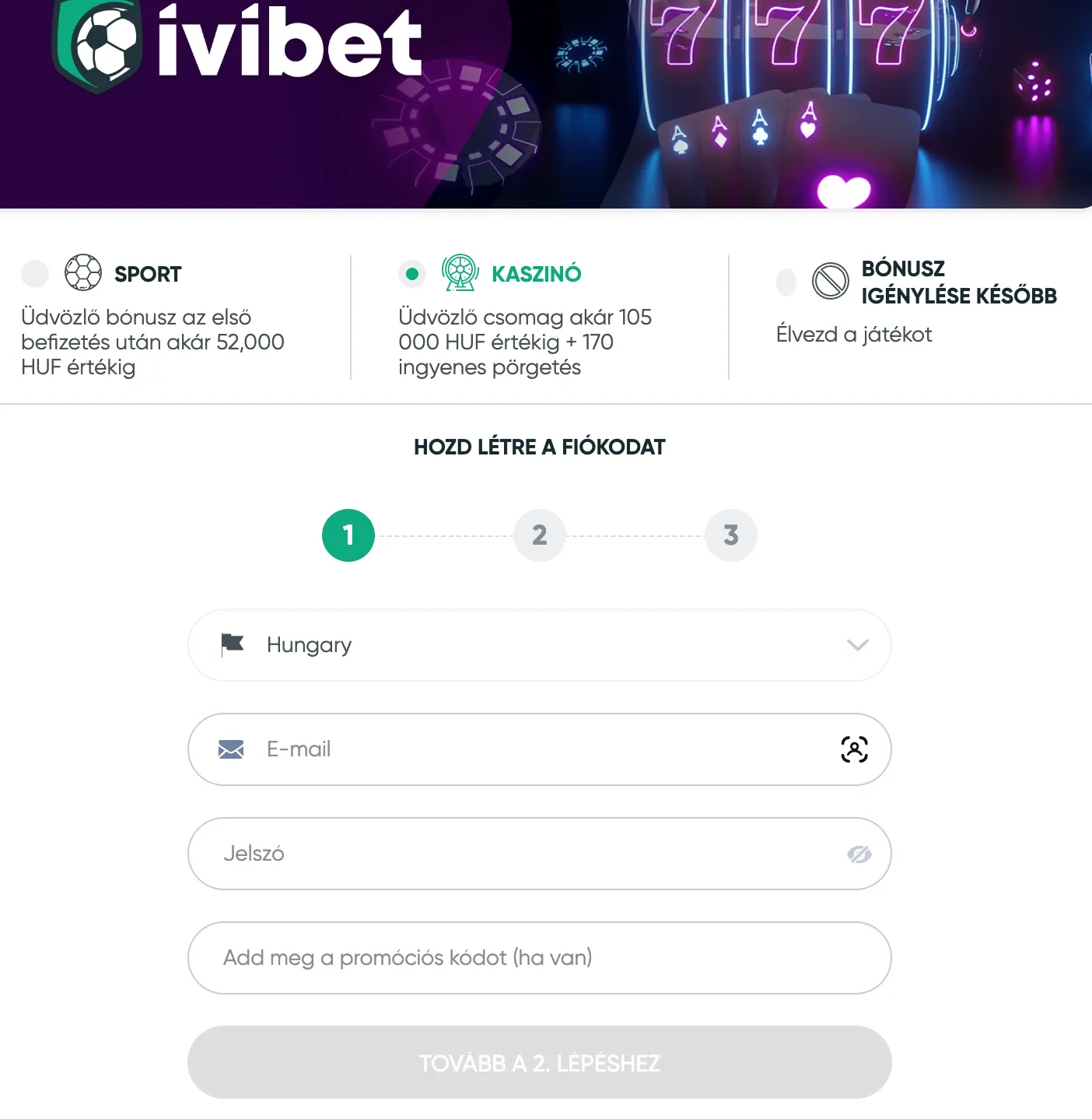 Ivibet kaszinó registration.