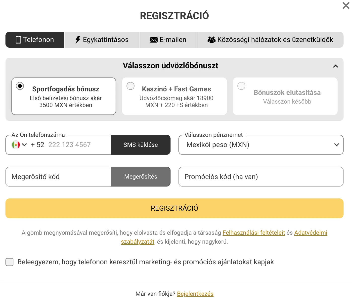 Melbet registration.