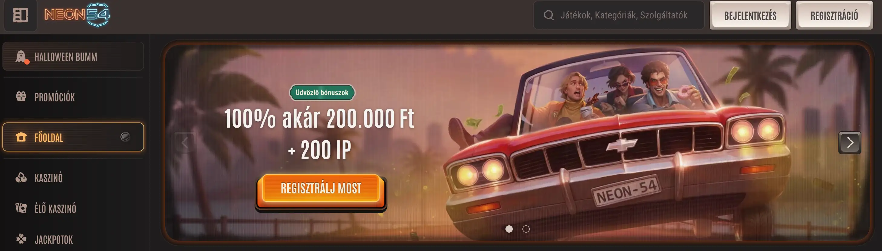 Neon54 kaszinó.